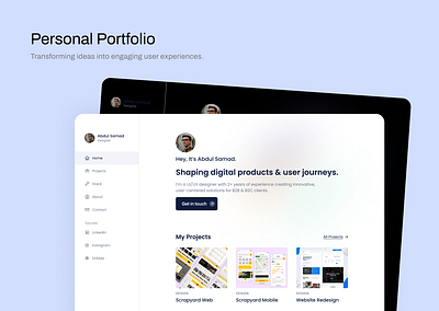 Personal Portfolio personal portfolio portfolio ui uiux uxdesign