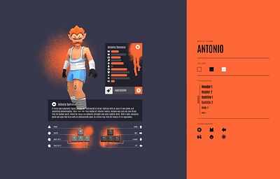 Antonio - Mini UI Theme 3d 3d animation 3d model app design demon fighting game modern design orange product design prototype tech design ui design video game visual design wireframes