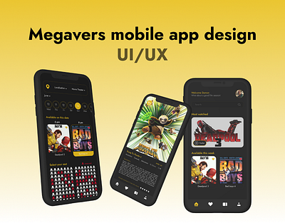 Megavers mobile app design UI/UX app design booking branding ecommerce figma graphic design mobile app design photoshop ui uiux ux web design website