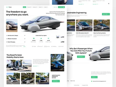 Electric UI Kit Landing Page battery car concept eco electric future green landing page landing page design modern ui ui design uiux web web design website website design