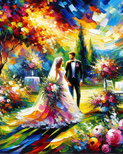 Wedding In The Garden acrylic garden paint wedding