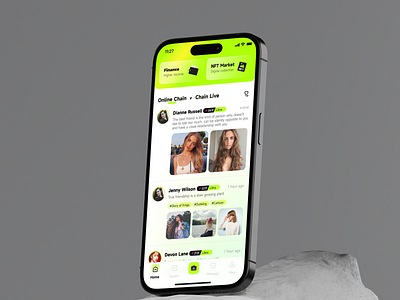 Social UI Works app chat friend green mobile social ui ux