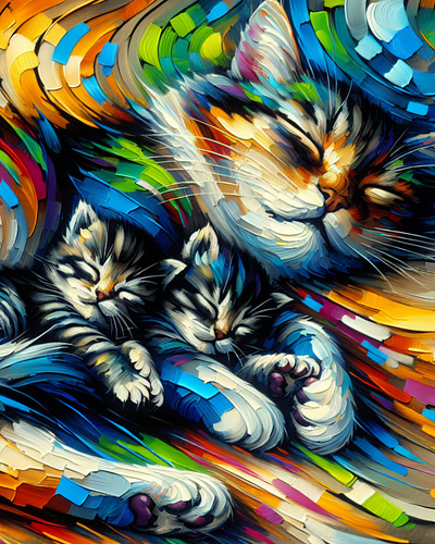Just love acrylic animals cats kittens paint pets
