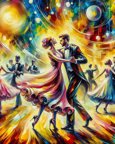 Dancing the night away acrylic art dance paint