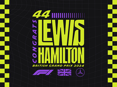 Congrats Lewis Hamilton 44 british custom type design f1 formula 1 grand prix graphic design lewis hamilton mercedes racing silverstone typ type typography vector