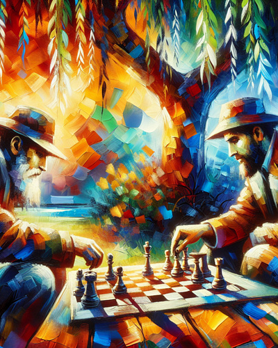 A game for two acrylic art chess games men paint