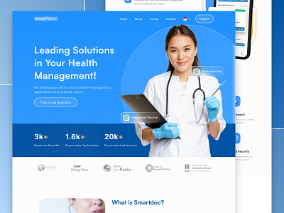 Health App Landing Page app branding design ui ux