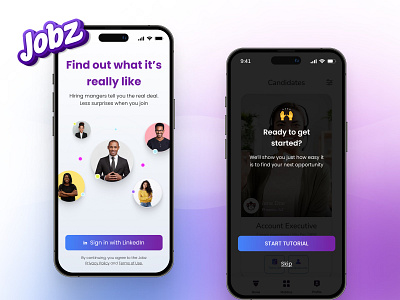 Jobz - a new way for finding your next role @cblech app hiring hrtech recruiting ux