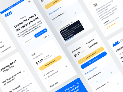 AG5 - Pricing Page Mobile Responsive Design Challenge app branding cas collaboration design homepage management mobile mockup payment plan pricing saas services skill team ui ux website workflow