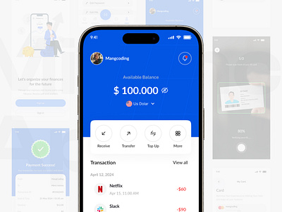 Minance App - Finance & Bank Management App app app design bank management branding clean design figma finance app finance application illustration landing management app mobile app page ui uidesign ux