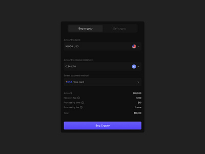 Crypto buy and sell UI design screen buyandsell crypto ethereum mobile ui uidesign ux uxdesign web