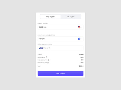 Crypto buy-and-sell UI design screen blockchain crypto ethereum mobile ui uidesign ux uxdesign web web3