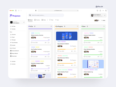 Dashboard Projemen - Project Management Dashboard app apps dashboard design management management dashboard ui uiux ux web webs