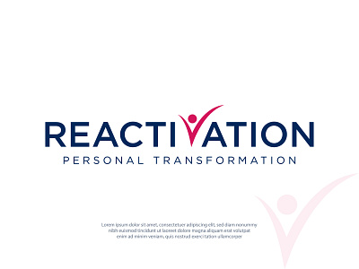 REACTIVATION Logo. aesthetic logo brand identity branding business logo design graphic design health logo healthy logo healthy man logo logo logo design mental health logo minimal logo personal development logo personal training logo personal transformation logo reactivation logo v health logo v letter health logo