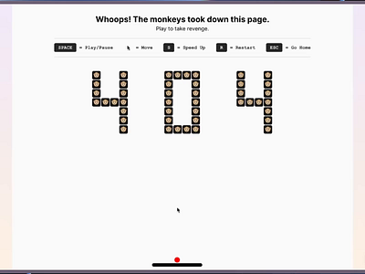404 - Breakout Game - Framer 404 page breakout breakout game emojis framer game sarjil ui web design