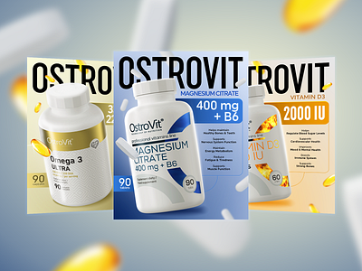 OstroVit | Dietary Supplements Posters advertising capsule dietary supplements graphic design health medicine poster social media tablet vitamin
