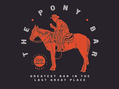 The Pony Bar cowboy horse illustration