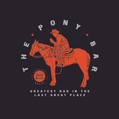 The Pony Bar cowboy horse illustration