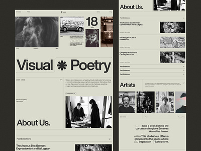 Art gallery website concept art design gallery landingpage modern retro typography ui web webdesign website