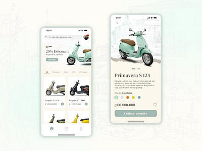 Vespa Order UI bike design order ui ux vespa