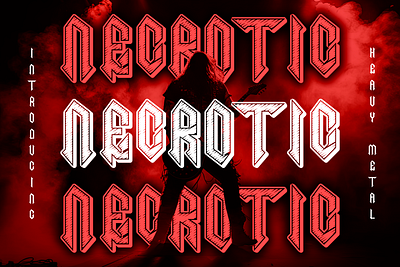 Necrotic – Heavy Metal Font advertising album font band band logo branding font edgy film graphic design heavy illustration logo magazine merchandise metal movie music packaging poster rock