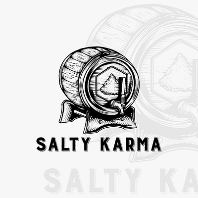 Salty Karma black and white branding design digital illustration drawing graphic design illustration logo logo design logo rustic logo vintage vector