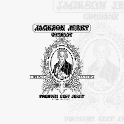 Jackson Jerky Company black and white branding design digital illustration drawing graphic design illustration logo logo design logo rustic logo vintage vector