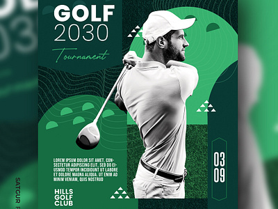 Golf Tournament Flyer Template - PSD advertisement branding download psd event flyer golf flyer golf sport golfing graphic design photoshop poster promotional design psd template sport template