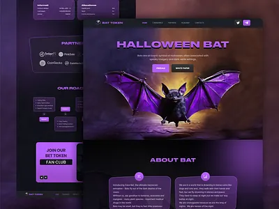 BAT - Meme Token Website crypto meme landing page landing page design meme meme landing page meme token website design meme website