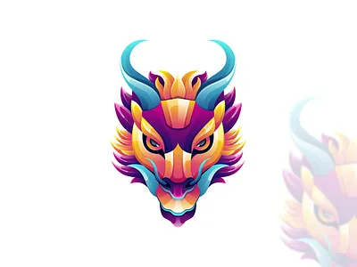 Dragon Illustration Colorful Logo 3d animal animation branding dragon graphic design illustration logo motion graphics wildlife
