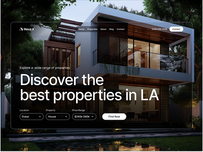 Real Estate Hero Section ⚡ clean design header hero hero section homepage design landing minimalism modern property real estate ui ux website website design