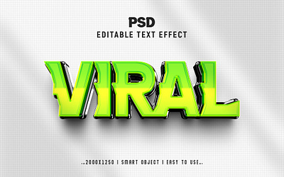 Viral 3D Editable PSD Text Effect Style 3d text virl action headline text new effect psd psd editable text effect text effect viral 3d text viral effect viral text effect