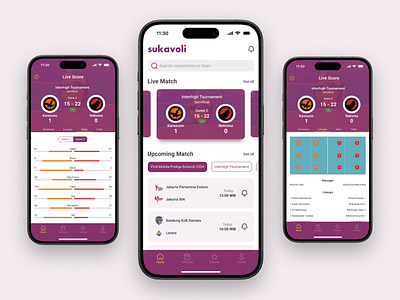 sukavoli - Volleyball Livescore App app design mobile mobile app design ui ui design
