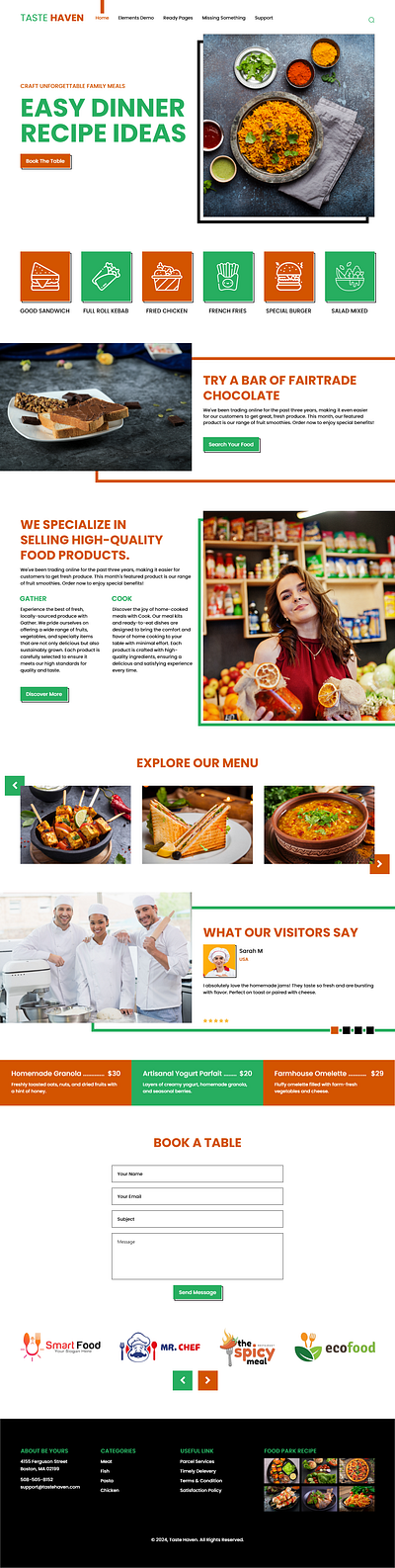 Food Website Design food web design food website food website design food website ui landing page web design website design