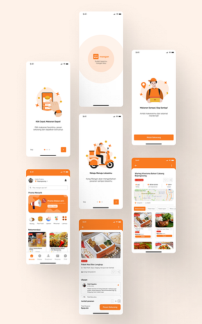 Mangan : Online Food Delivery App desain aplikasi design design challenge food delivery fooddelivery graphic design illustration landing page mangan mobile design uidesign uimobileapp uiuxdesign ux design uxdesign web design