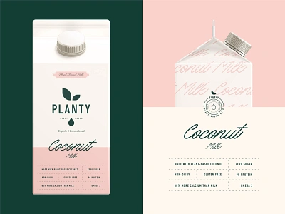 Branding & Packaging Design for Planty 🌱 3d ag brand identity branding branding design business coffee branding coffee packaging design drink branding drink packaging emblem food branding illustration label logo milk branding milk packaging packaging packaging design