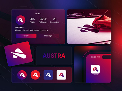 Austra - Logo Design Concept a logo austra blockchain brand identity branding crypto cryptocurrency decentralized defi galaxy logo logo design logo identity logotype modern logo star token universe wallet web3