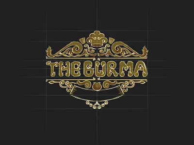 The Burma Food House Sketch Version burma burmese logo burmese logo design food logo food logo design golden logo logo logo design logo illustrator logo sketch logo sketching myanmar logo restaurant logo restaurant logo design royal colors royal logo sketch sketching