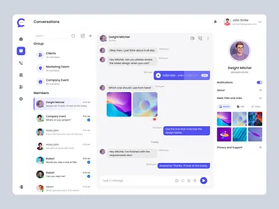 Conversation Application Design admin panel application chat chat application chating clean conversation conversation application dashboard dashboard design ui uiux design ux web application web apps web design