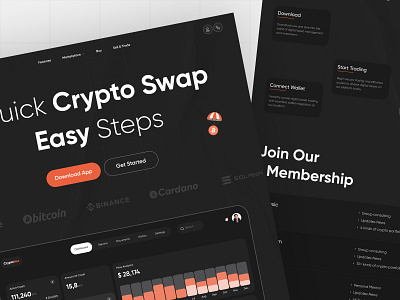 Crypto Exchange Website banking bitcoin blockchain crypto exchange website crypto landing page crypto wallet cryptocurrency financial fintech investment landing page marketplace product design service ui ux web app web design website