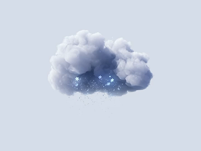 Snow Clouds animation by Milkinside 3d animation blue c4d clouds drops fx generative graphic design houdini illustration interaction magic motion procedural rain snow snowfall ui weather