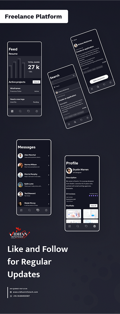 Freelance Platform App 2024 app concept design figma freelance job jobfinding mobileapp ui