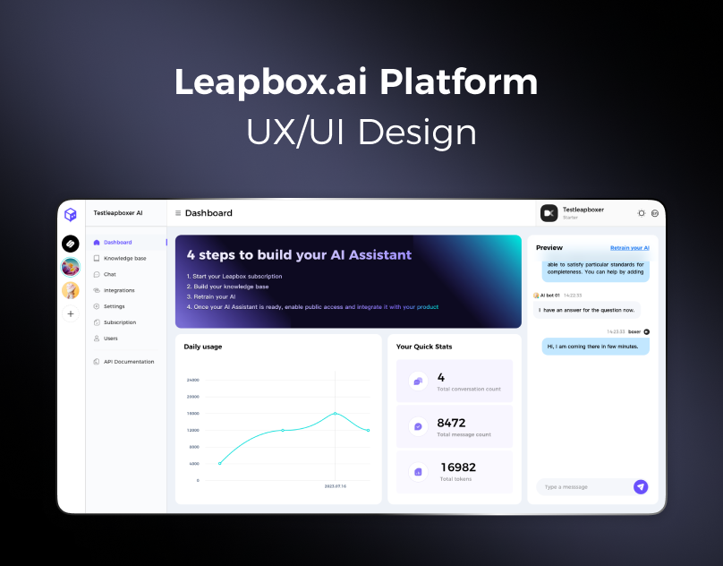 Leapbox.ai Platform UX/UI Design ui ux