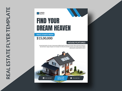 Simple and minimal Real estate flyer template advertising branding business eps flyer graphic design marketing print ready real estate relator sales template