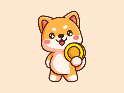 Shiba animal cartoon character coin cool cripto cute digital dog happy illustration mascot nft pappy pet shiba