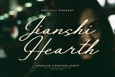 Jianshi Hearth | Monoline Signature Script stylish font