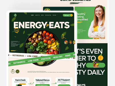 Energy Eats | Healthy Meal Food Website food healthy meal restaurant ui ux design web design web ui website