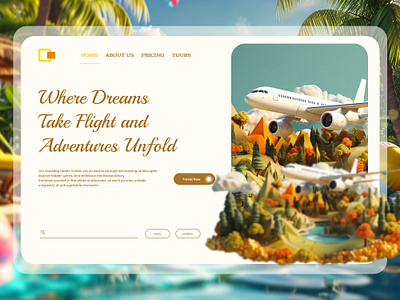 Traveling Web hero section dream figma illustrator landing page travel ui uiux web design