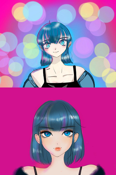 the difference lol... progress 2023 to 24 beginner design digital illustration sketch