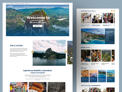 Medellin, Colombia Travel Guide Landing Page (medellin.co) best shot branding design product design travel travel guide ui uiux userexperience userinterface ux